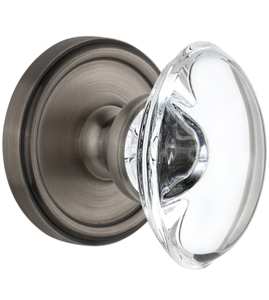 Province French Crystal Knob with Round Rose
