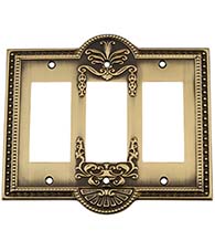 Meadows Triple Rocker Light Switch Cover, Grandeur MEASWPLTR3