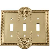 Meadows Triple Toggle Light Switch Cover, Grandeur MEASWPLTT3