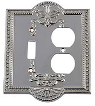 Meadows Outlet with Toggle Light Switch Cover, Grandeur MEASWPLTTD