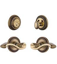 Newport Rose With Portofino Lever Single Cylinder Combo, Grandeur NEWPRTCOM