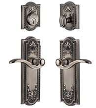 Parthenon Plate With Bellagio Lever Single Cylinder Combo, Grandeur PARBELCOM