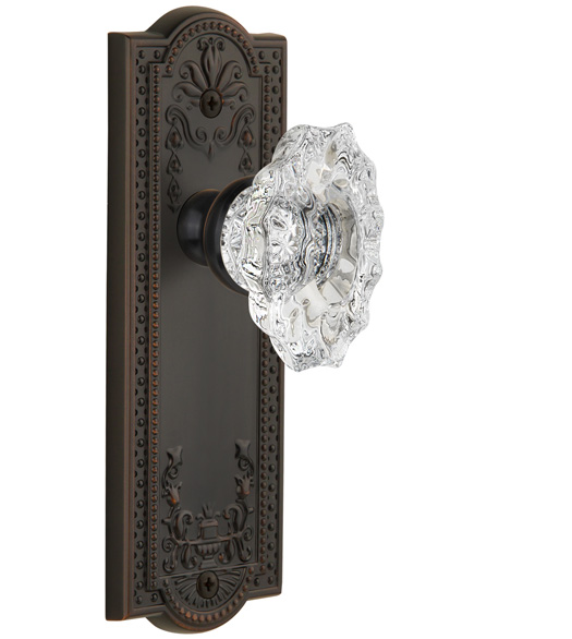 Crystal Biarritz Knobset with Parthenon Rose