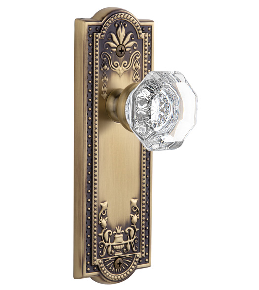 Chambord Crystal Knob with Parthenon Plate