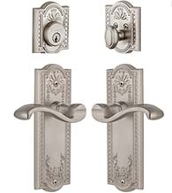 Parthenon Plate With Portofino Lever Single Cylinder Combo, Grandeur PARPRTCOM