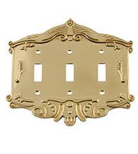 Victorian Triple Toggle Switch Plate, Grandeur VICSWPLTT3
