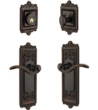 Windsor Plate With Bellagio Lever Single Cylinder Combo, Grandeur WINBELCOM