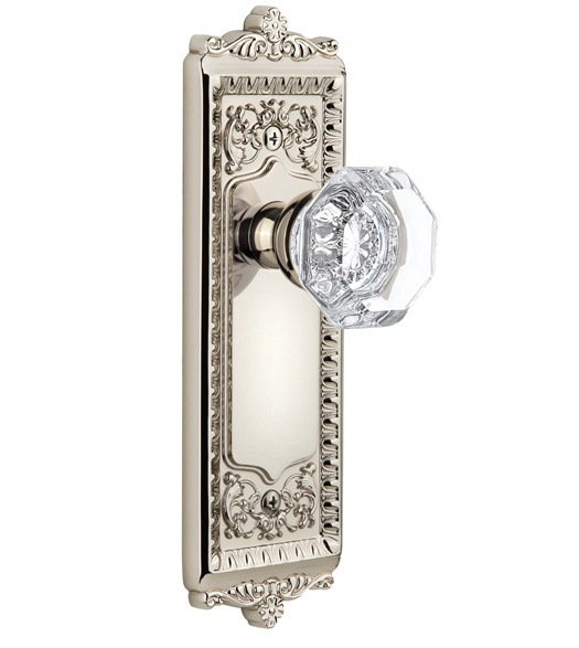 Crystal Chambord Knob With Windsor Rose