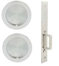 Round Luna Pocket Door Passage Set, INOX FH22PD8010