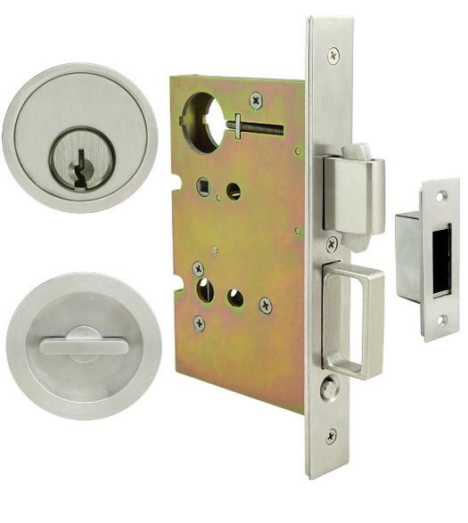 Luna Keyed Mortise Pocket Door Hardware