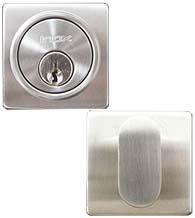 Sleek and Small Single Cylinder 2-1/16 Inch Square Deadbolt, INOX HD310B