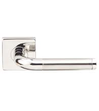 Two-Tone Stainless Steel Vienna Lever with Square Rose, INOX SE108