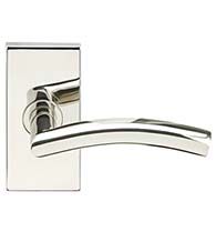 Brussels Lever with Rectangular Rose, INOX SH104