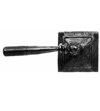 Old World Black Iron Lever With Square Rose, Acorn IULBD