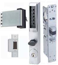 Storefront Door Mortise Deadlatch Keypad Lock Sets, KABA-3001-DLPx