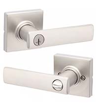 Breton Lever with Square Rose, Kwikset BRNL-SQT