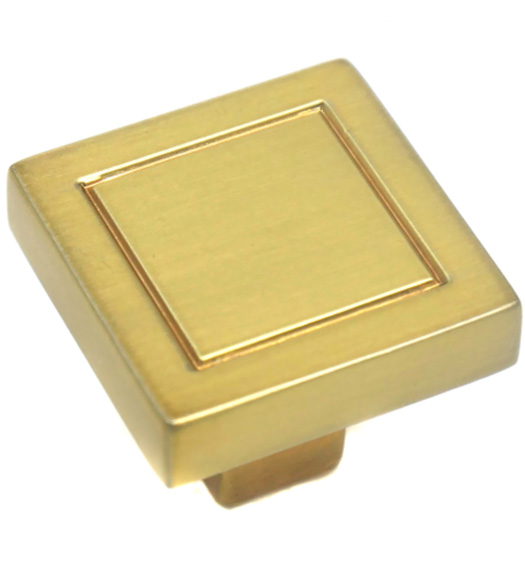 Square Champagne Brass Cosmopolitan Knob