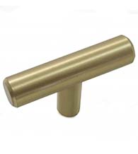 Satin Brass Melrose T-Knob, Laurey 87904