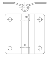 4 x 4 x 1/4 Radius Full Surface Lavatory Door Spring Hinge,  Bommer LB1002-400