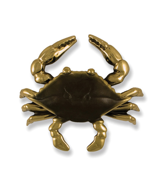 Premium Polished Brass and Brown Crab Knocker