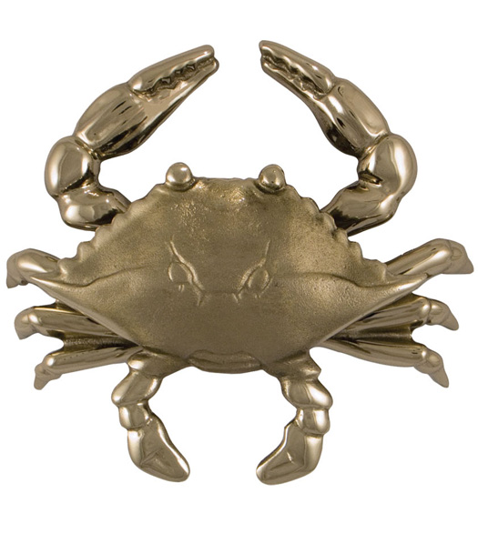 Premium Nickel Silver Blue Crab Door Knocker
