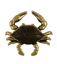 4-1/2 Inch Brass and Brown Crab Door Knocker, Michael Healy MHS131