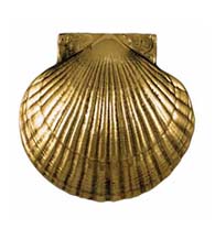 Bay Scallop Door Knocker in Polished Brass, Michael Healy MHS31