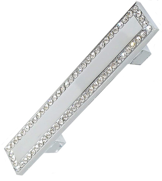 Crystal Bellagio Polished Chrome Cabinet Pull