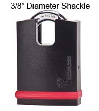 3/8 Inch Diameter Shackle High Guard Padlock, Mul-T-Lock NE10HE1