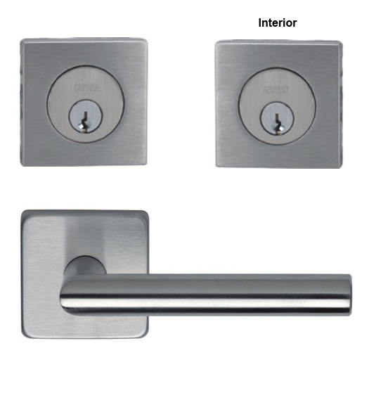Omnia Double Cylinder Entry Lever Lock Set