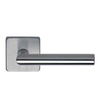 Stainless Steel Door Lever Set With Square Rose, Omnia  #12S
