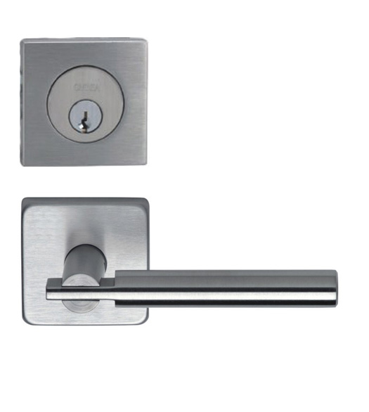 Contemporary Square Entry Lever Lock Set