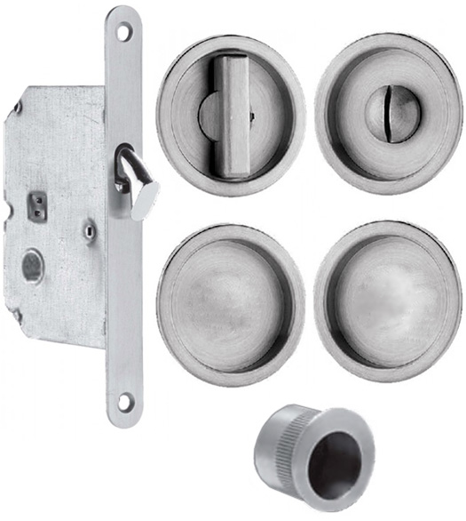 Stainless Steel Double Pocket Door Lockset
