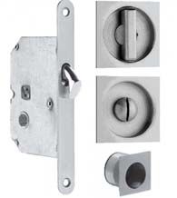 Stainless Steel Square Privacy Sliding Pocket Door Lock Set, Omnia 3911-US32D