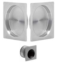 Square Stainless Steel Passage Pocket Door Set, Omnia 3911P-US32D