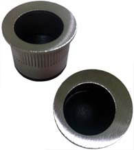 Round Brushed Stainless Steel Fingertip Edge Pull, Omnia 3918-US32D