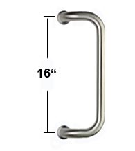 16 Inch Stainless Steel Offset Door Pull, Omnia 4019/500-US32D