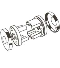 Nylon Sub-Rose Assembly for Omnia Stainless Steel Leversets with Round Roses, Omnia 40x