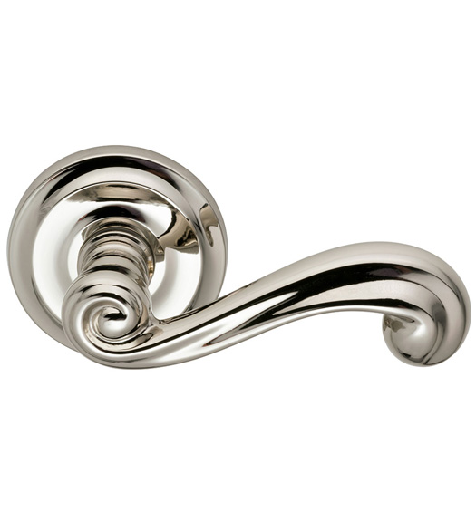 Scroll Lever with Round Rose