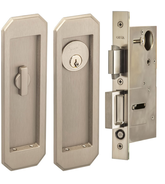 Arched Omnia 7039 Keyed Pocket Door Set
