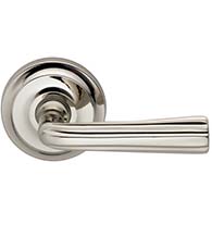 Simple Solid Brass Leverset with Round Rose, Omnia 706/00