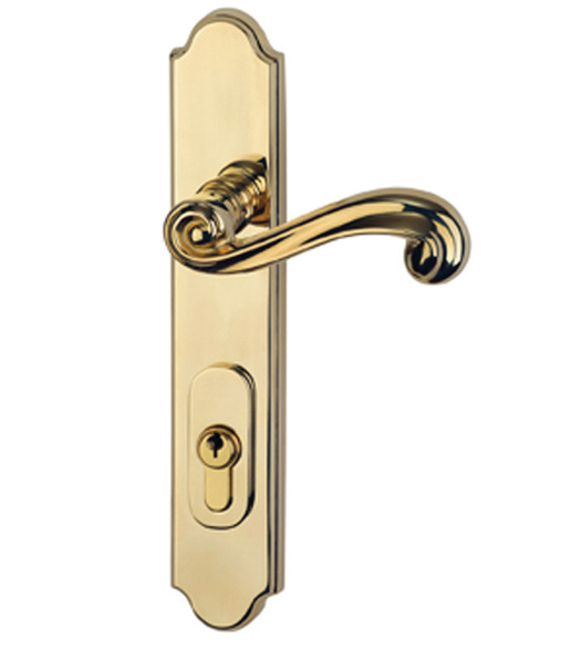 Solid Brass Arched Patio Door Leverset