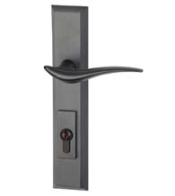 Square European Cylinder Patio Door Trim Set, Omnia 72000ECB