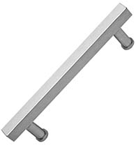 15 Inch Modern Square Stainless Steel Door Handle, Omnia 8190/300-US32D
