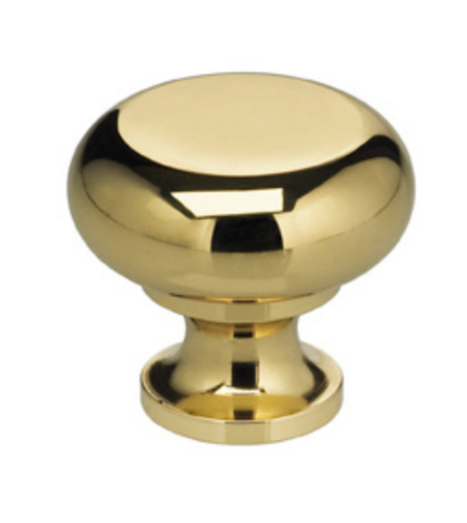 Omnia 9100/25 Simple Solid Brass Cabinet Knob