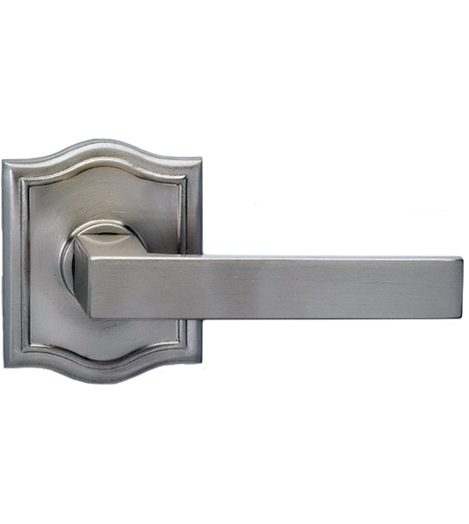 Square Leverset with Arched Rosette