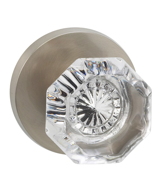 Classic Glass Knob With Round Rose