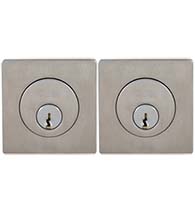 Square Stainless Steel Double Cylinder Deadbolt, Omnia D9000SAC
