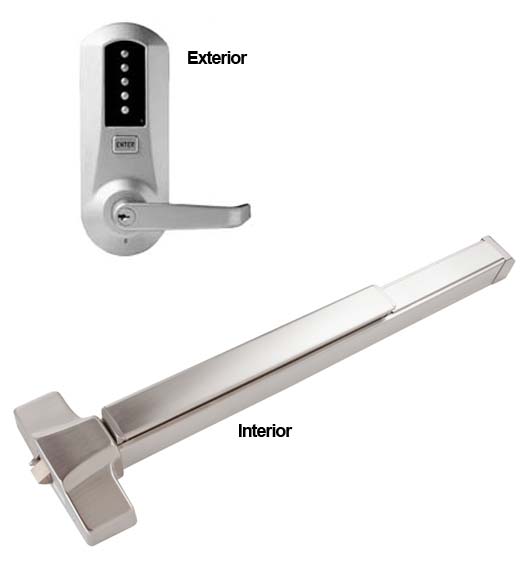 Key Pad Lock Rim Exit Device