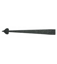 8-3/4 Inch Heart Tip Rough Iron Dummy Strap Hinge, Acorn RICBP